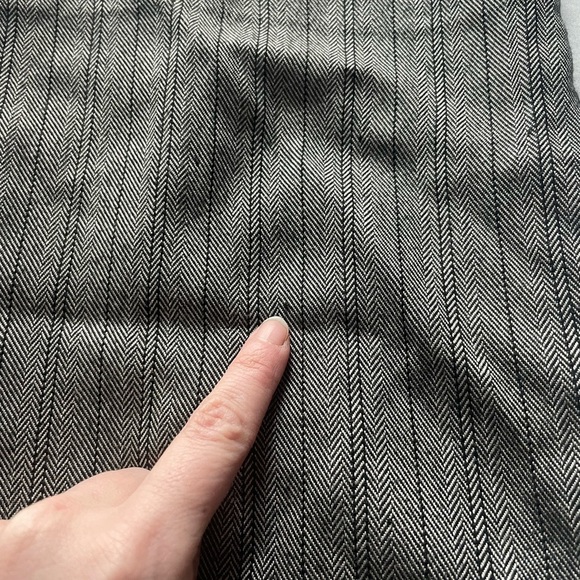 Vintage Mind Bridge Low Rise Herringbone Grey Trouser Flare Pants Medium 8 Clean - Picture 6 of 12